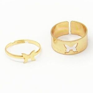 Matching Gold Butterfly Rings